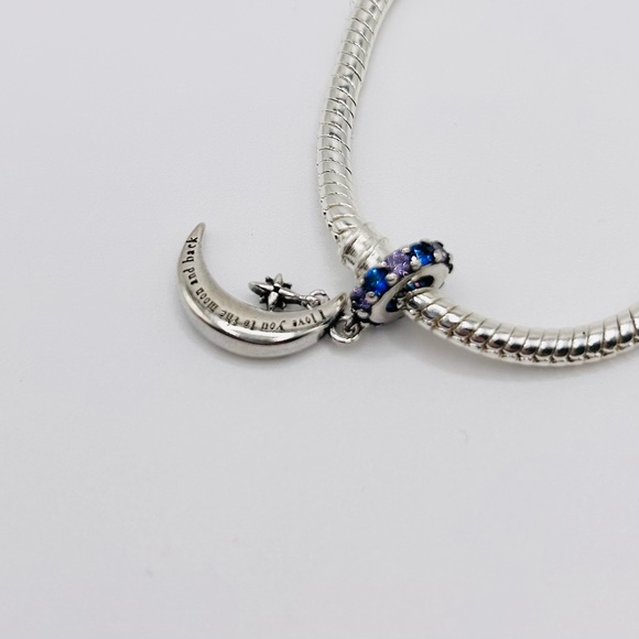 Rhinestone Pendant Moon Charm - Picture 6 of 6